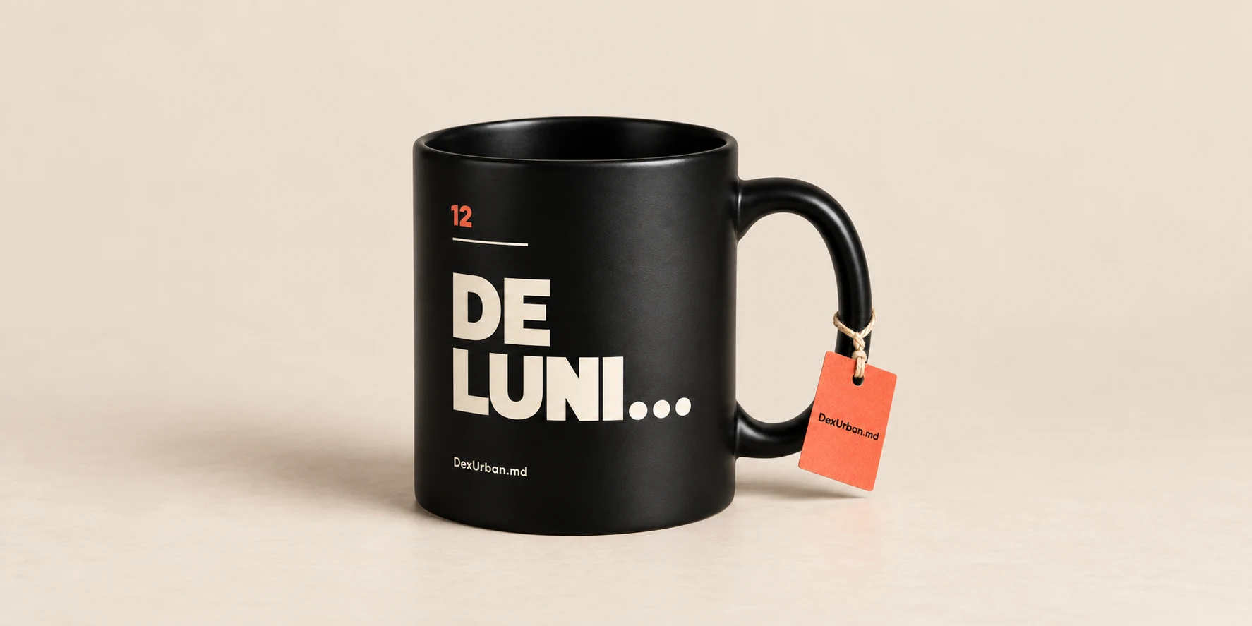 Cană DE LUNI..., negru — vedere principală