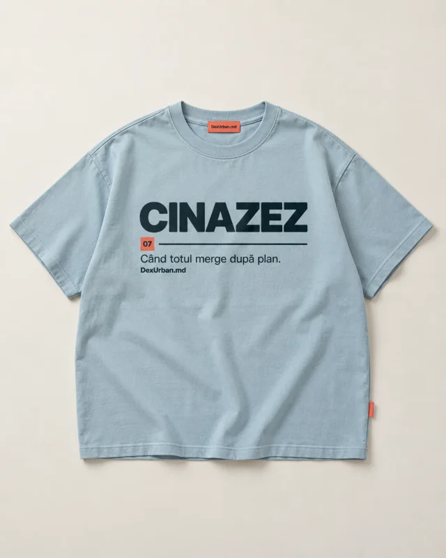 Tricou CINAZEZ, albastru glacial — vedere principală