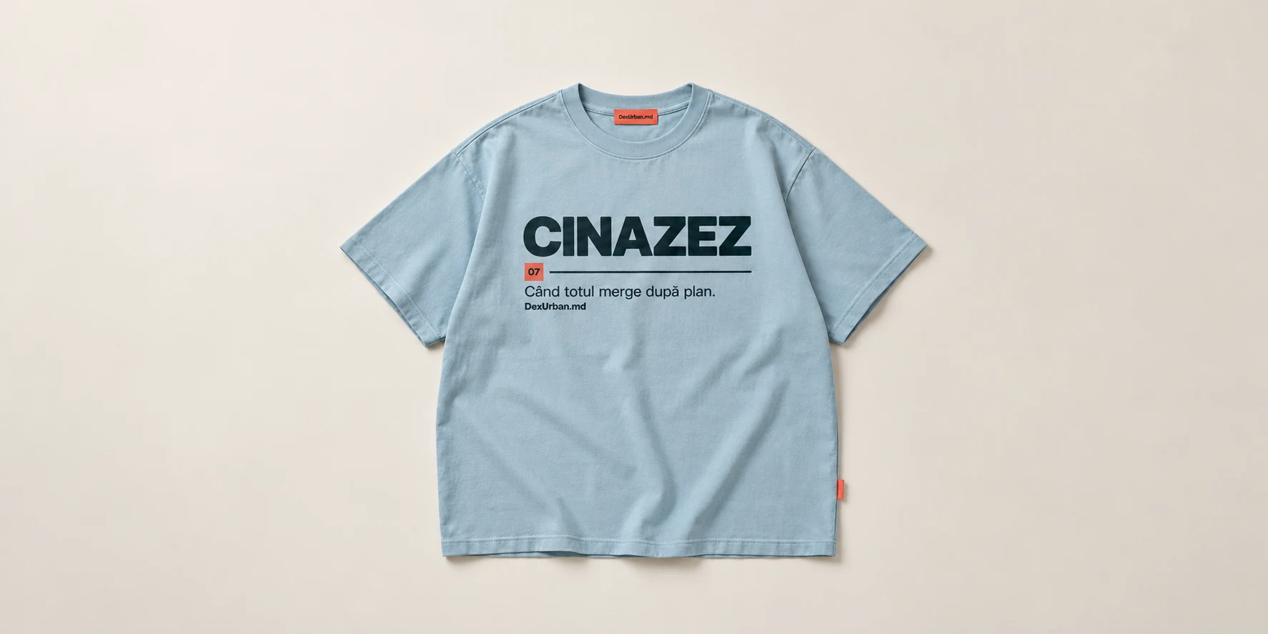 Tricou CINAZEZ, albastru glacial — vedere principală
