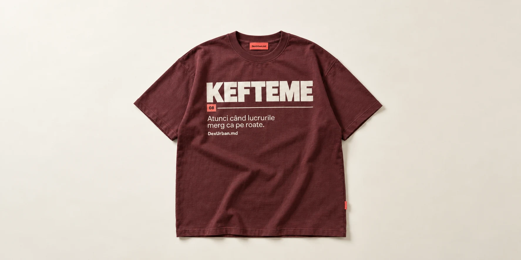Tricou KEFTEME, bordo — vedere principală