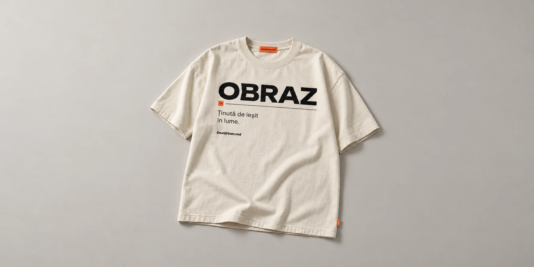 Tricou OBRAZ, ecru — vedere principală